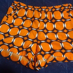 Orange circle pattern shorts